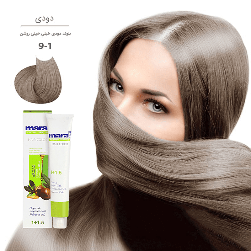 رنگ مو مارال شماره ۹.۱ رنگ بلوند دودی خیلی روشن